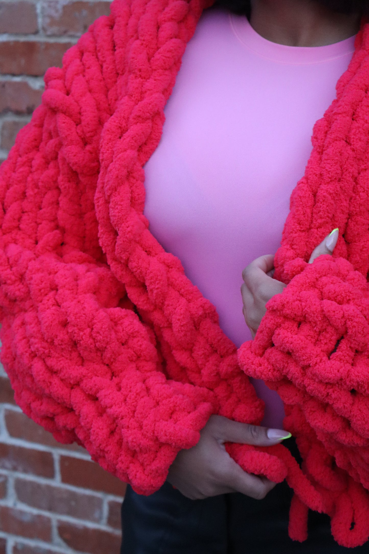 Chunky VDay Knit Cardigan